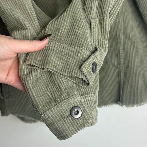 Zara Oversized Corduroy Jacket Olive Green Womens Size XS - Picture 8 of 10
